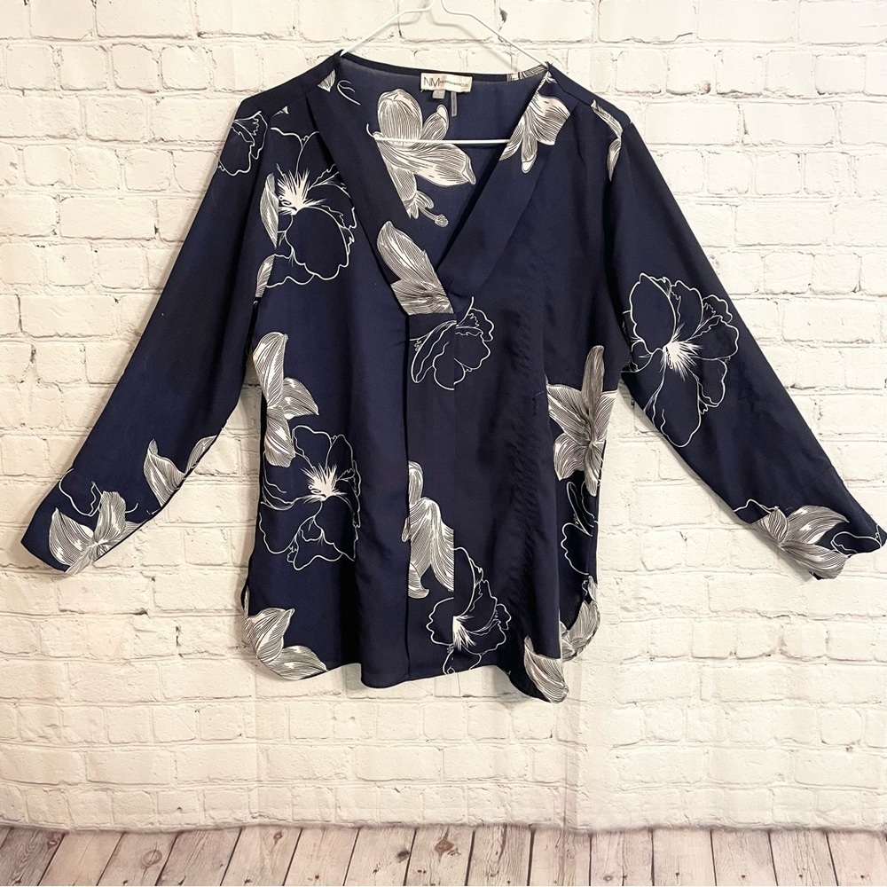 Neiman Marcus Navy Blue Long Sleeve Shirt Large